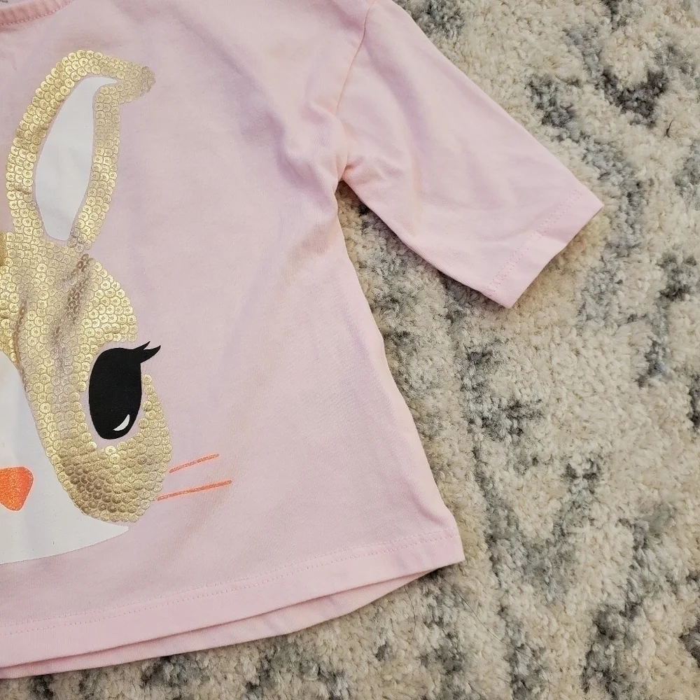 Crazy 8 Sweatshirt Rabbit Print Toddler 18-24M Pale Pink Top Easter‎